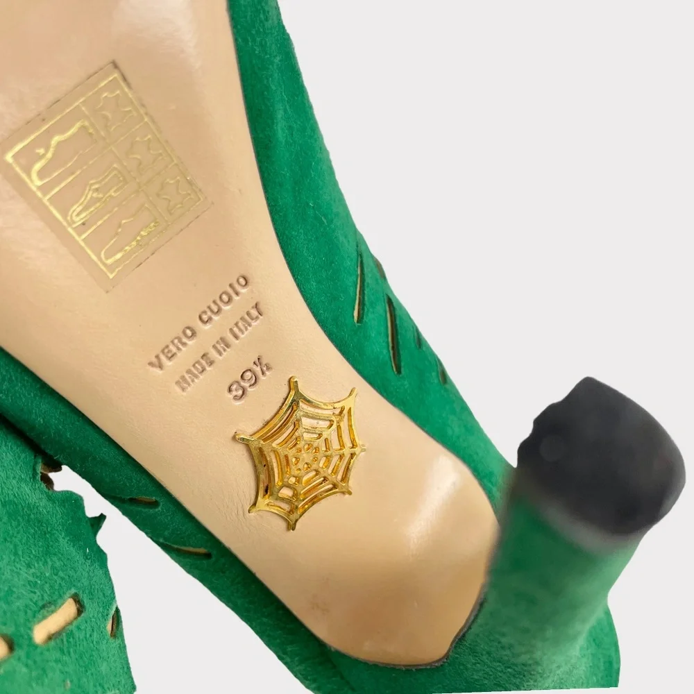 Charlotte Olympia Eve Green Tropical‎ Leaf Heels
